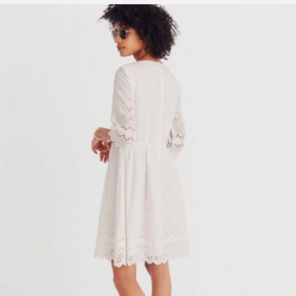 Madewell White Eyelet Dress, Size 2 - Picture 2 of 7